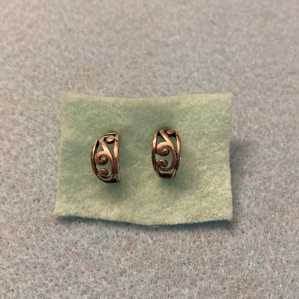 Brighton sterling silver post hoop earrings
